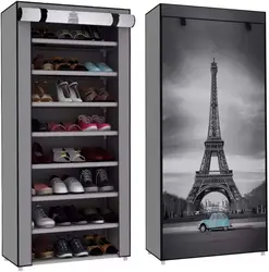 9 Tier Shoe Rack with Dustproof Fabric cloth Shoe Shelf Storage Organizer