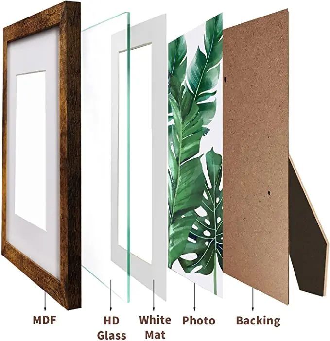 Cadres Photos Bois Great Bamboo Drawing Frames 8x10 Picture Frame Brown Set of 6 Display Pictures 5x7 With mat 8x10 Without Mat