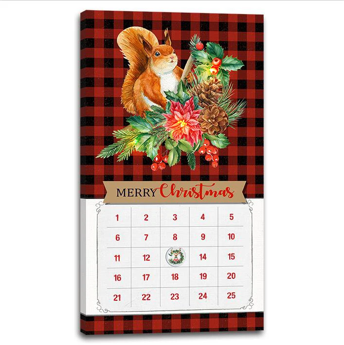 Classical decorative wooden wall calendar Christmas advent calendar wall decoration digital wall calendar