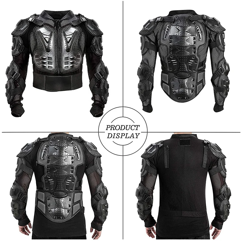 
Motorcycle Full Body Armor Protector Pro Street Motocross ATV Guard Shirt Jacket with Back Protection Black 3XL 