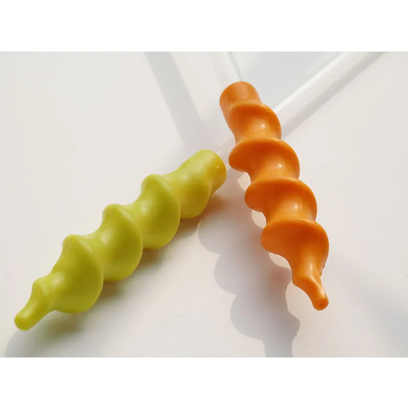 Spiral Head Vas Deferens with Tail Plug Veterinary Artificial Insemination Rods Tube for Pig EVA Multi Color Imitate Boar Penis