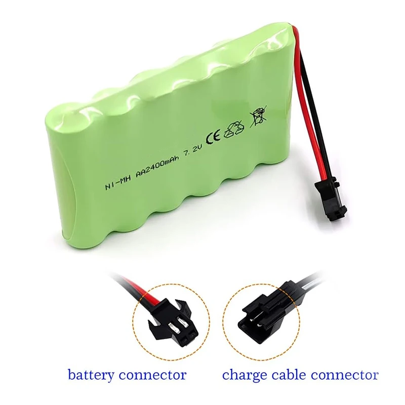 Jieyo Nimh AA 2400mah 7.2v Battery Pack Size AA Ni Mh Rechargeable Batteries With Plug And Charge Cable For Remote Control Car