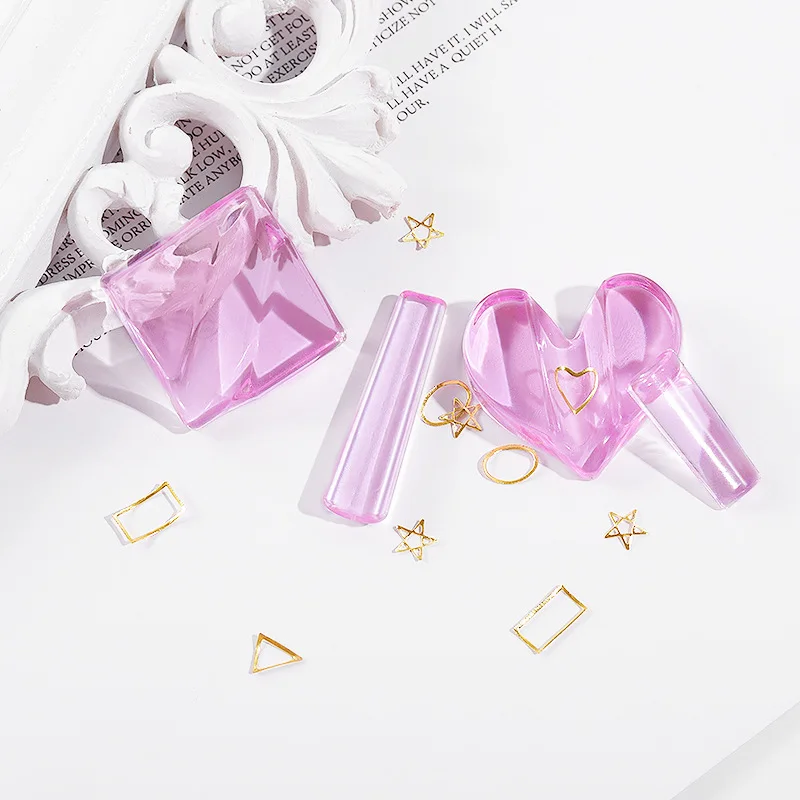 Women Nail Slice Rivet Curve Model DIY Nail Star Heart Shape Metal Press Nail Embossing Mould