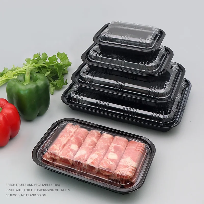 Beef Roll Box Lamb Roll Packed Beef Fillet Disposable Plastic Box Rectangular With Cover