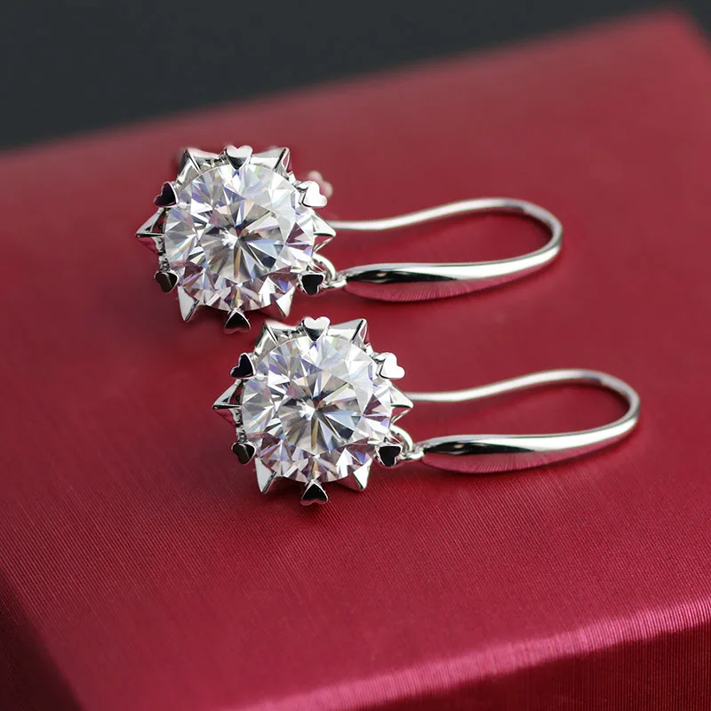 
18k Gold Moissan Beautiful Fashion Jewelry Earrings Romantic Designs For Women 