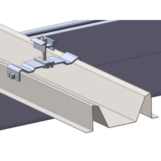PV Panel Mount Trapezoidal Corrugated Metal Roofing Kit Water Channel Rail Solar
