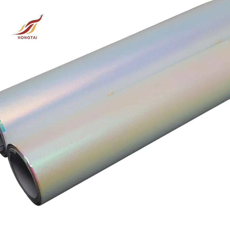 KH9117 Caviosen matte glitter sticker permanent pvc fabric rainbow film iridescent holographic vinyl