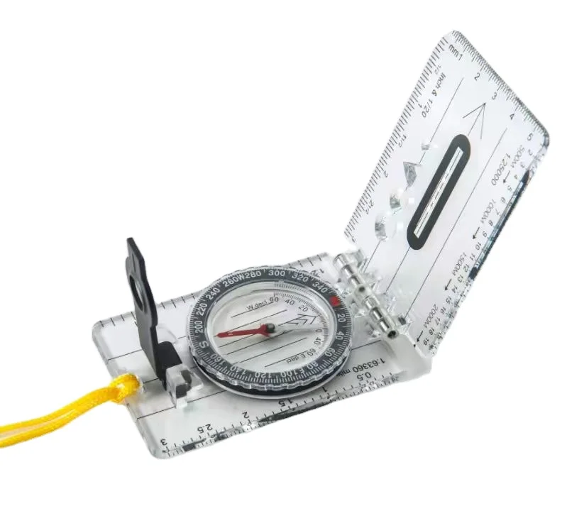 Map measure compass with magnifier