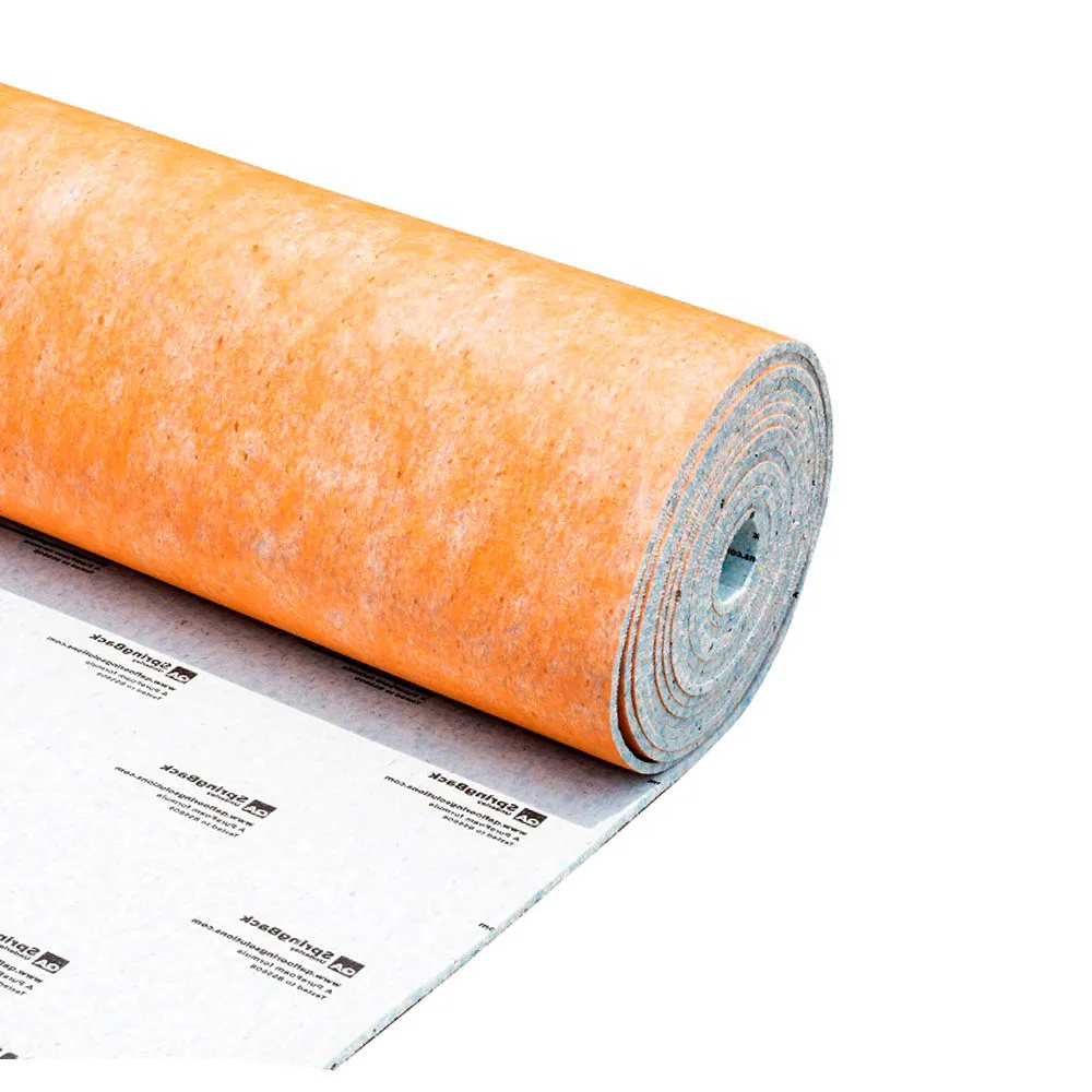 Flame retardant 90 kg/m3 Thickness 10mm Double-sided PE film covering dimpled polyethylene underlayment for carpet