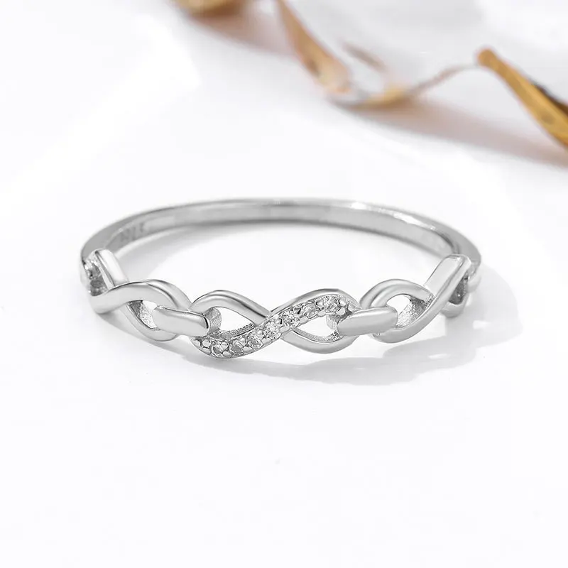 Cheap Minimalist Cute S925 Sterling Silver Ring, Unusual Geometric Design Finger & Pinky Ring For Women