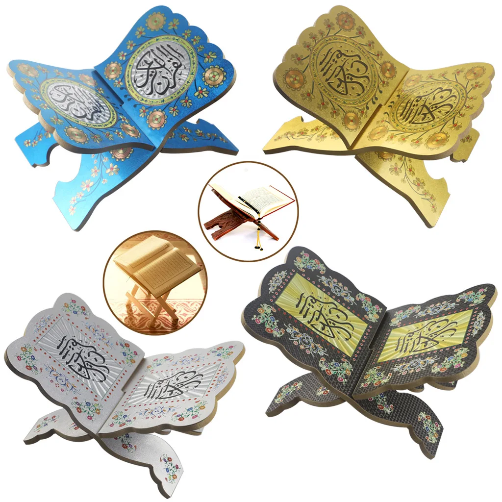 Wholesale Vintage Wooden Book Stand with Intricate Carvings Folding Design for Home Office and Creative Decor Items Dropshipping