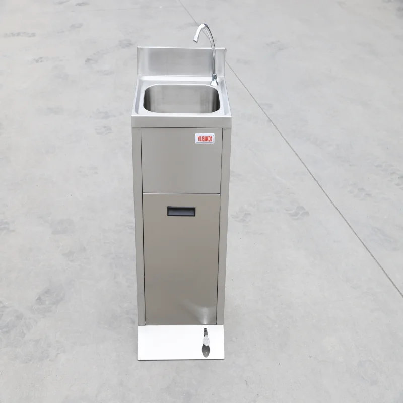 Medical Hospital One Bowl Hand Free Foot-operated Hand Wash Basin Portable Sink