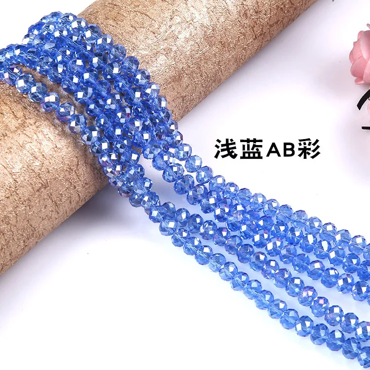 High Quality 4/6/8/10mm Transparent Faceted Round Crystal Glass Rondelle Loose Beads For Jewelry Making Diy