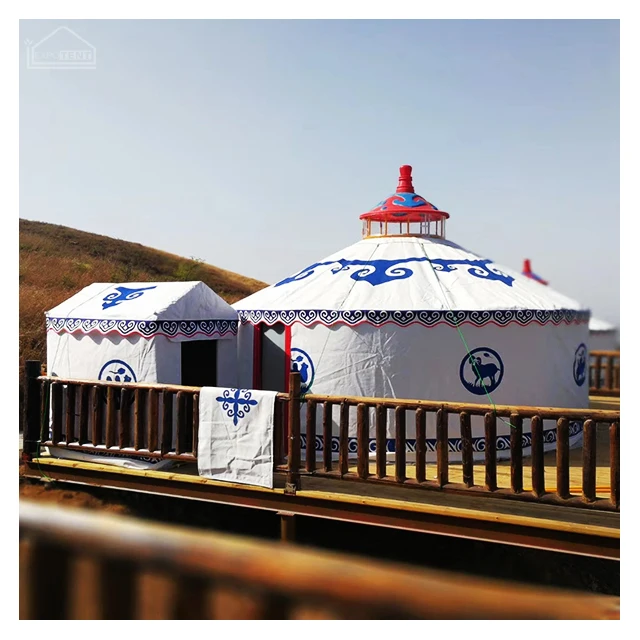 Outdoor Luxury Mongolian 20 Person Party Yurt Tent With Aluminum and bamboo Frame For Garden Buildings