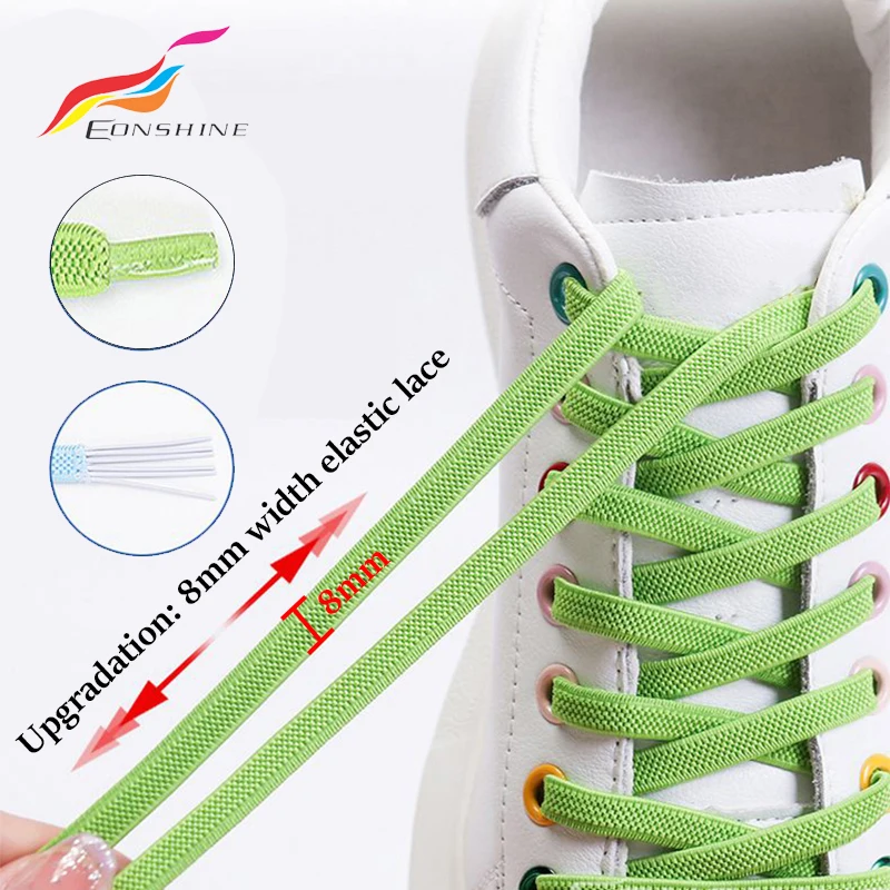 No Tie Twist Lock System Shoe Laces Color Metal Capsule Buttons Shoelaces with Lock 8mm
