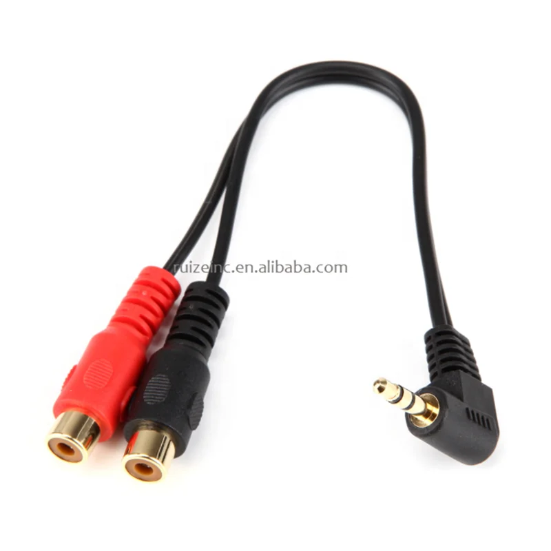 Новый 20 см 3 5 мм штекер под прямым углом к двойному RCA гнездовому адаптеру аудио Y-образный кабель