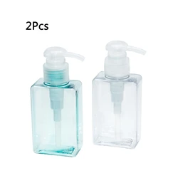 2Pcs 100ml Clear Recyclable Plastic Compression Bottle for Home Furnishing or Travel use and Shower Gel or Cosmetic Empty Bottle
