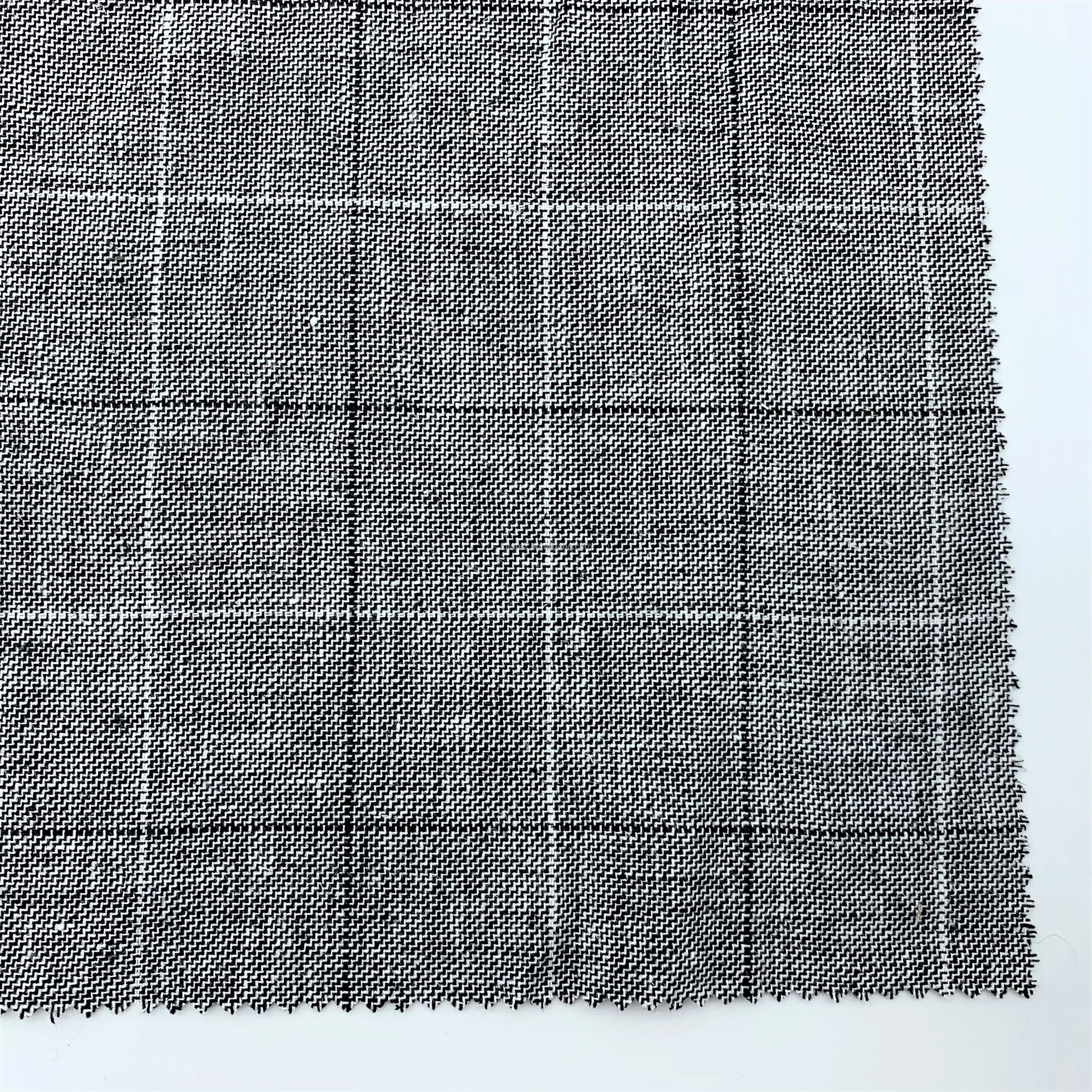 2022 Flannel Shirt Material Rayon Linen Fabric Yarn Dyed Linen Fabric 55% Linen  47% Rayon Menshirt