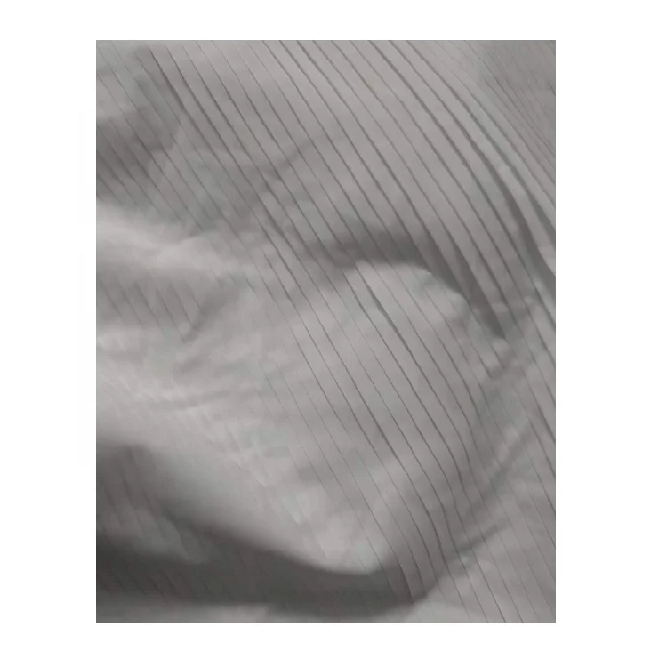 Factory Professional 100% Polyester Microfiber Double Crepe Stripes Jacquard Pleated Chiffon Crepe Fabric For Dress