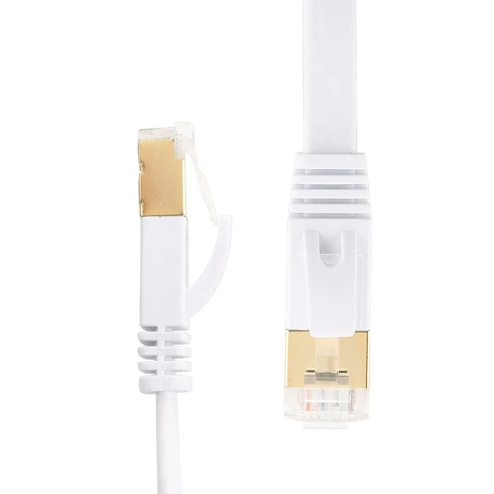 High Speed Cat 7 100% BC LAN Ethernet Cable Internet CAT7 30AWG Flat Network Cable RJ45 Connector SSTP ROHS 8P8C Patch Cord