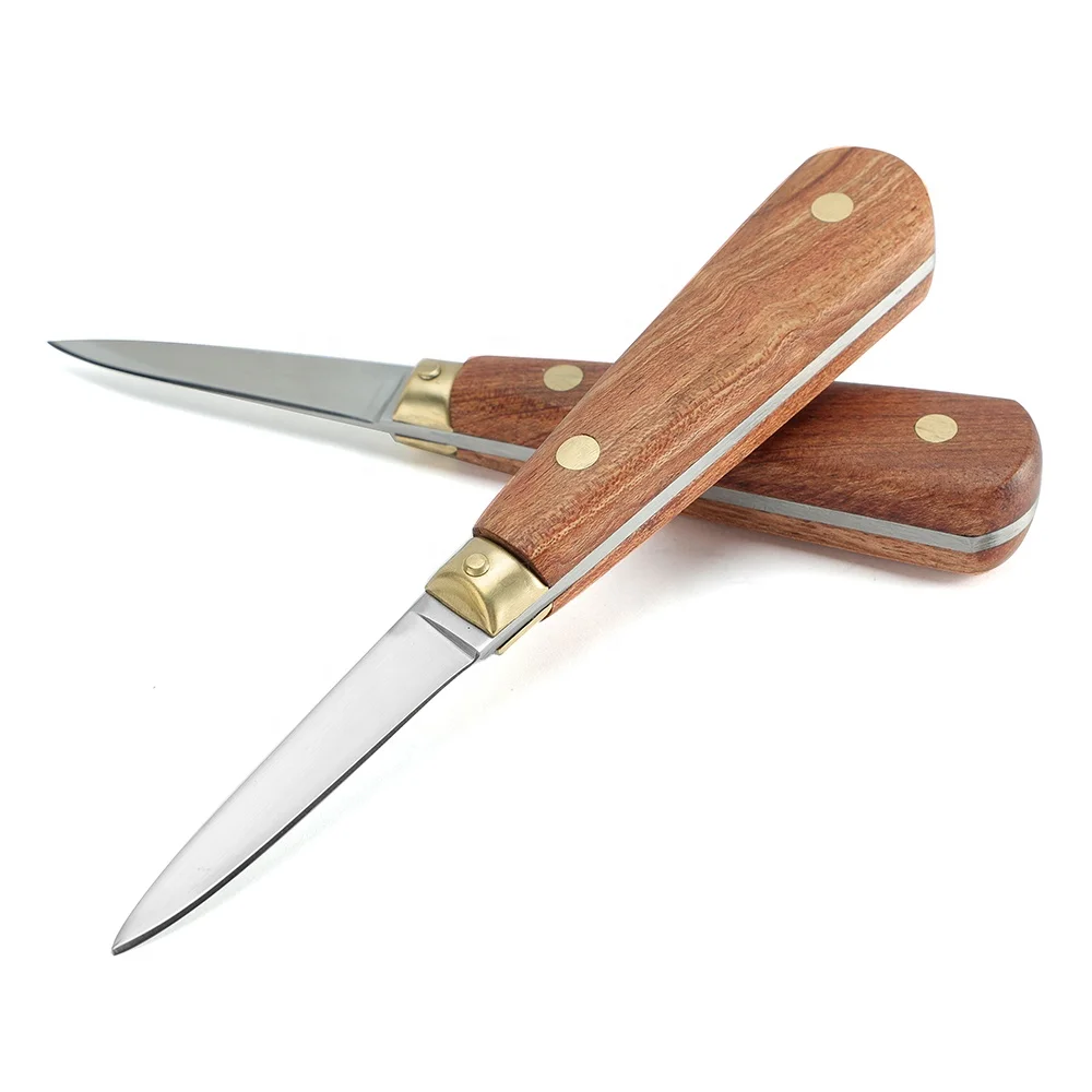 Premium Stainless Steel Wood Handle Seafood Tools Shucking Knife