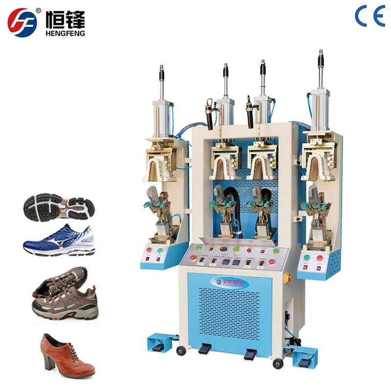 Suitable for all kinds of casual shoes back part forming M / c with four airbag double cold back part molding machine