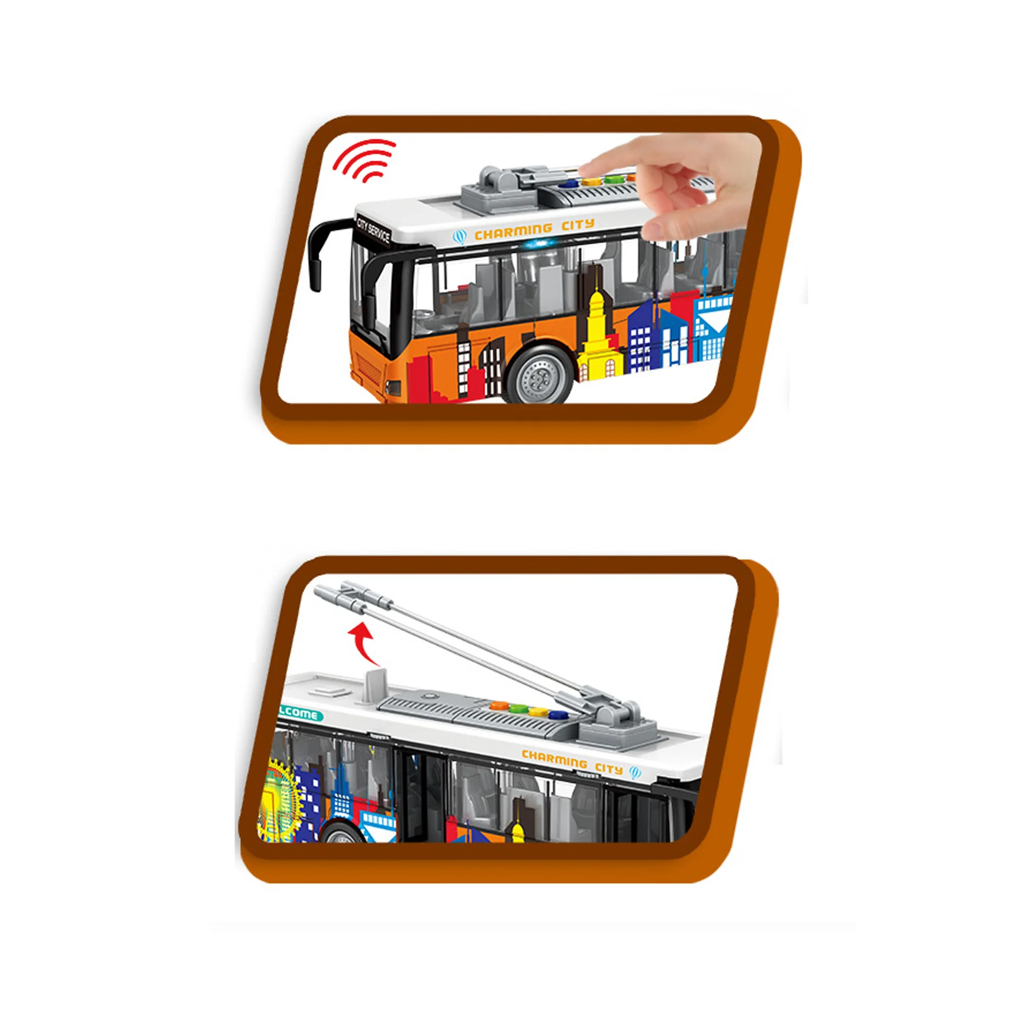 1:16 Scale City Tram and Sightseeing Bus Educational Toys