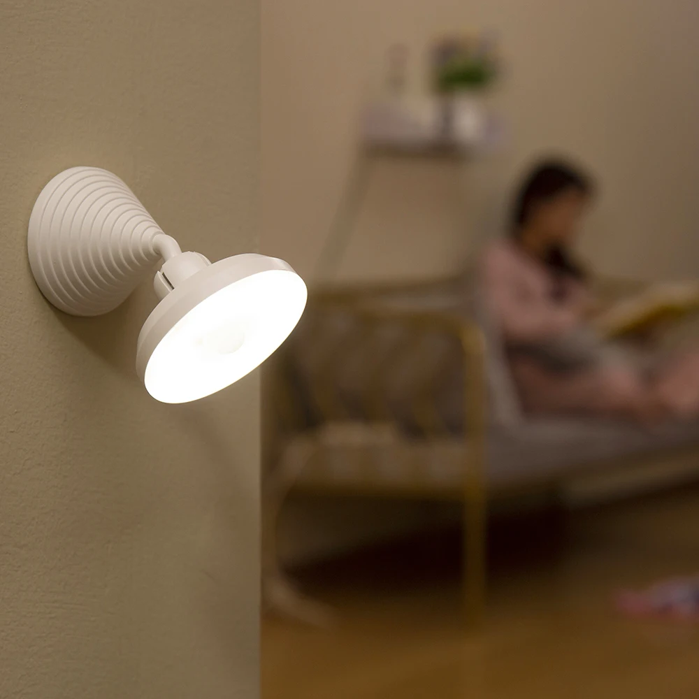 small portable USB battery wireless Rechargeable wall bedside hand-held induction wiring-free sensor night lamp for outdoor