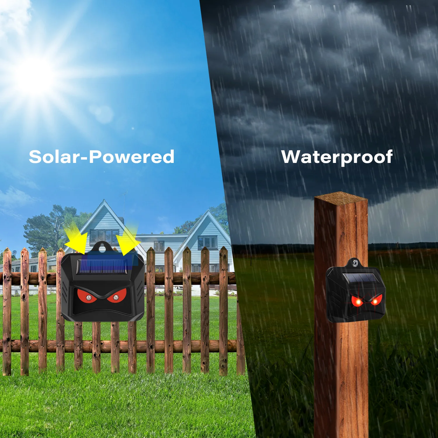 X-PEST LED Flashing Red Light Animal Repeller Keep Monkeys Wild Boars and Hares Away from Your Yard and Chicken Coop