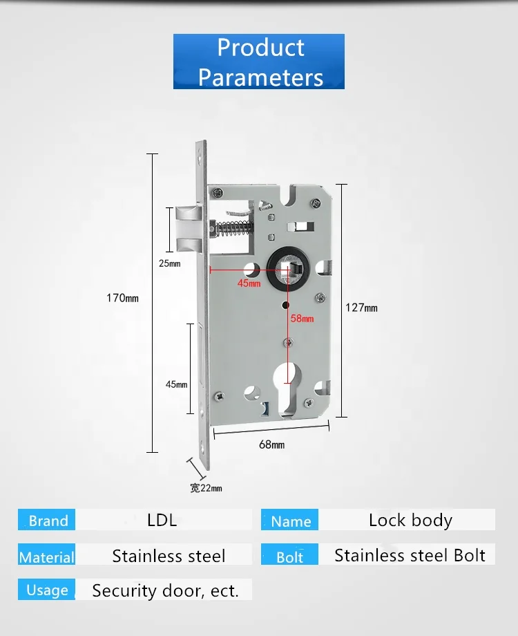 
WUYINGHAO stainless steel plate door handle set lock for interior and doors 
