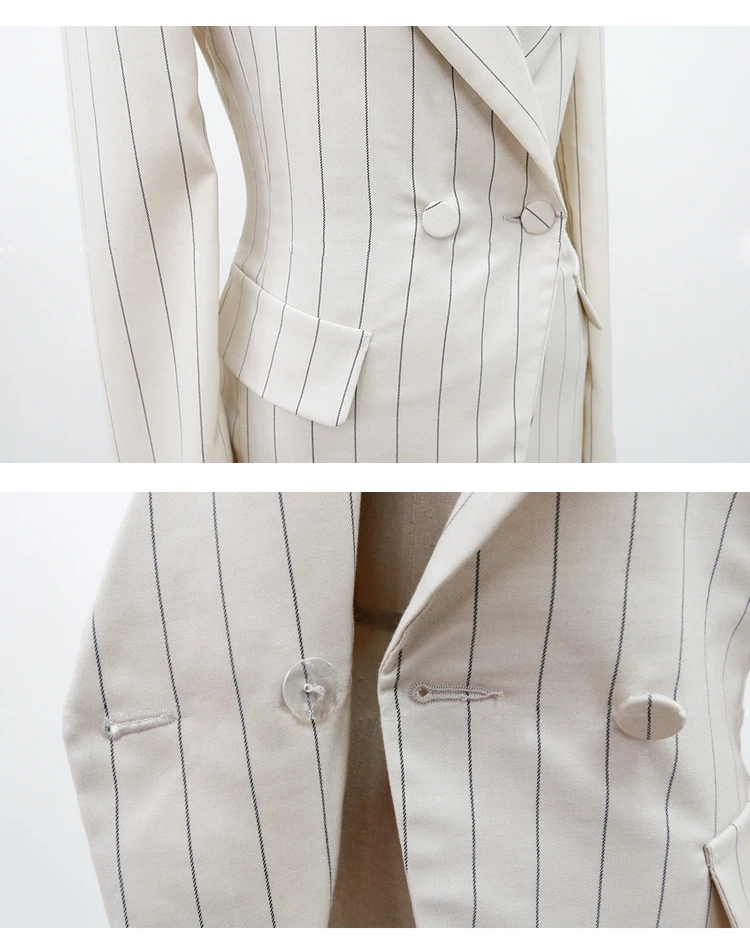 YHX9 Wholesale 2 Pieces Navy Striped Fashion Women Formal Business Suit Design Ladies Office Skirt Suits