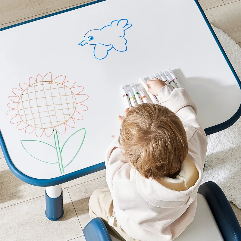 Kids Study Table And Chairs Pink Study Table Art Desk For Kids