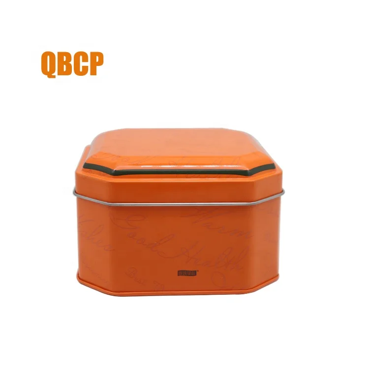 Food grade octagonal cookies tin can tin box with customer design printing