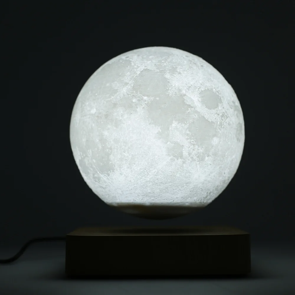 2020 Amazon Hot Fashion Printing Levitating Moon Lamp 3D Creative Magnetic New LED Night Light