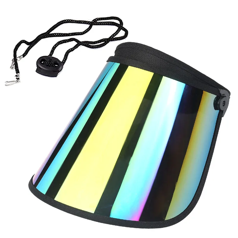 Anti-ultraviolet Anti-scratch Sun Visor Uv Protection Soft Plastic Sun Visor Hat Sun Hat With Mirror Hollow Top Hat