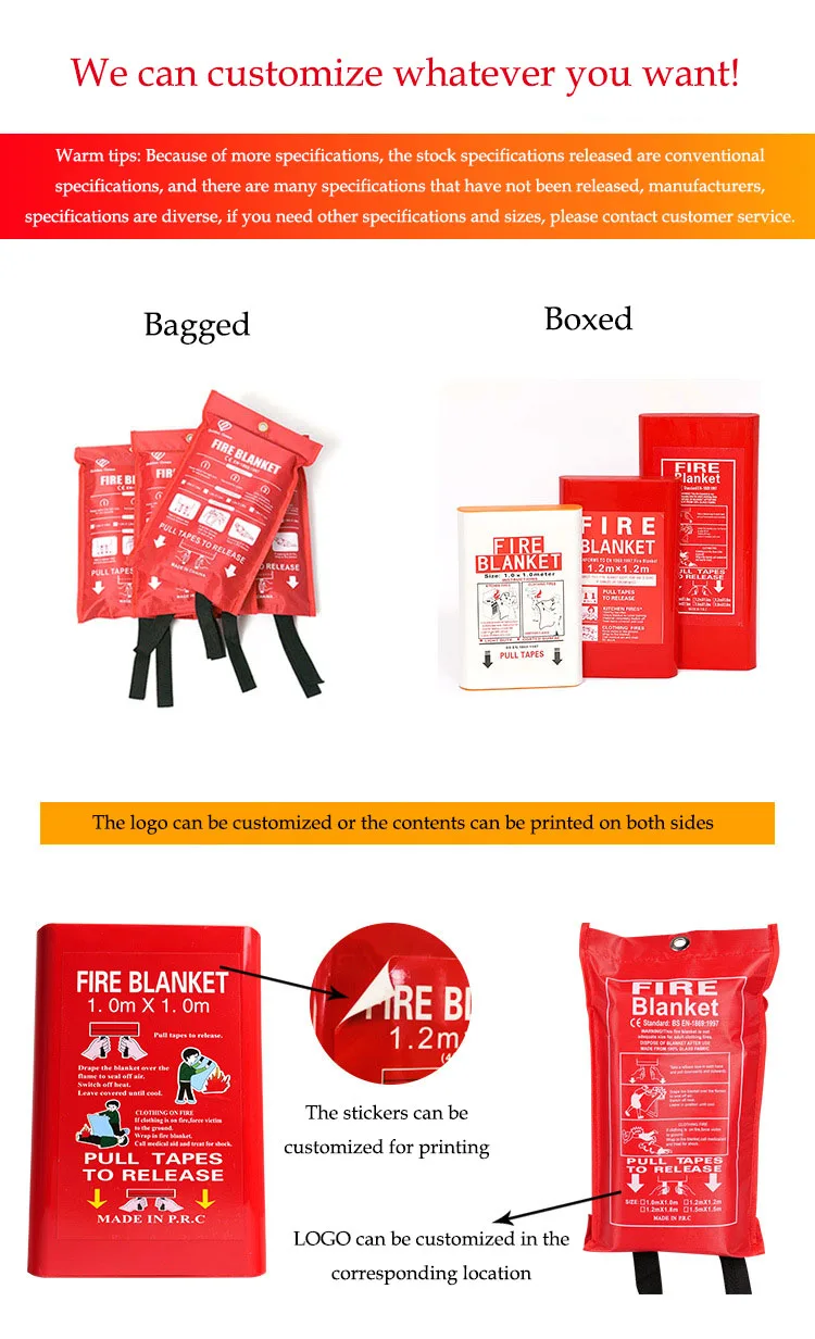 Fiberglass Fire Blanket Fire Blanket For Home Kitchen Emergency High Temperature Fire Blanket