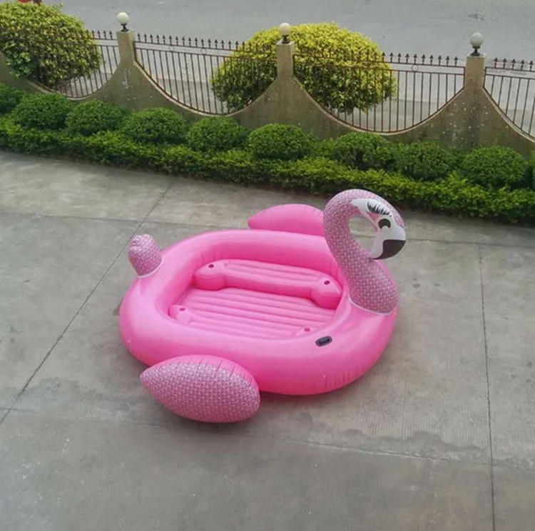 New Big Size Large 6 person Inflatable Unicorn Flamingo Party Water Float Island  for entertainment buyer