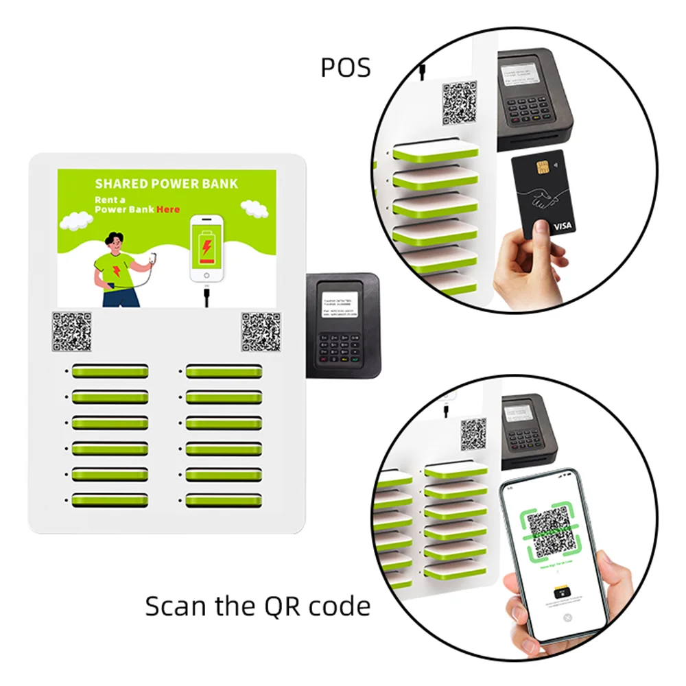 12 Slots Rental Power Bank Phone Charger Machine 60w Portable Station Top Products 2024 shared Power Bank