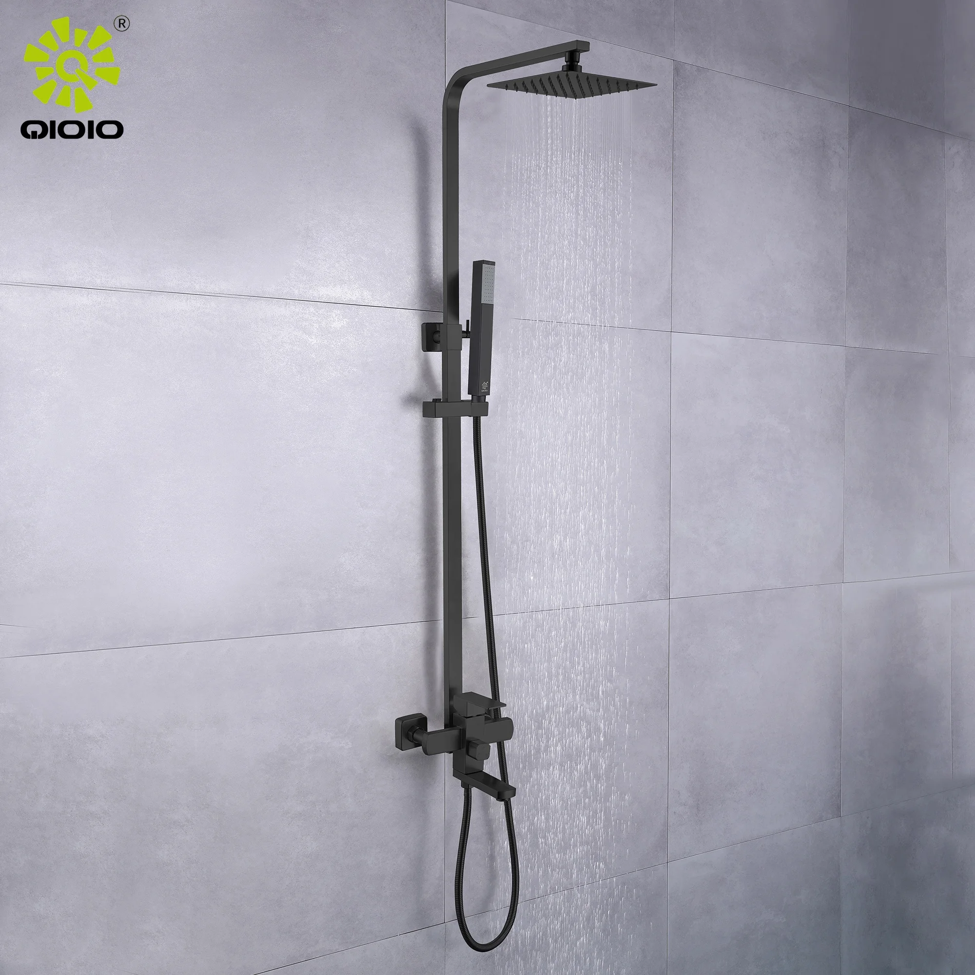 China Guangdong modern design 304 stainless steel free lead hot cold rain bath shower set rainfall bathroom shower set