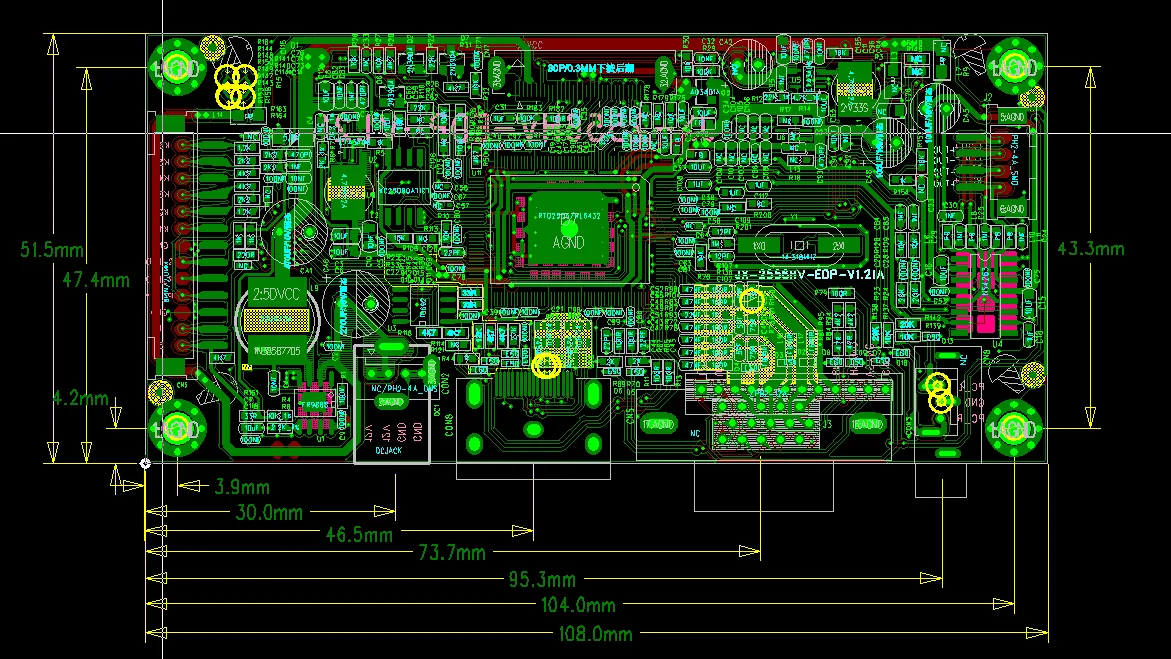 JX-2556HV LCD monitor  eDP screen  controllor board with VGA+HD MI product factory RTD2556