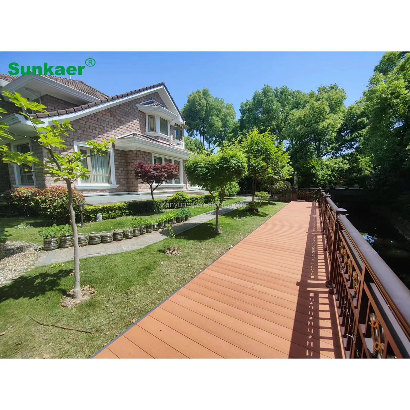 Decking Panel For Outdoor With Aluminum Composite Material PVC Composite Pool Flooring Wall Panel Cladding Fence