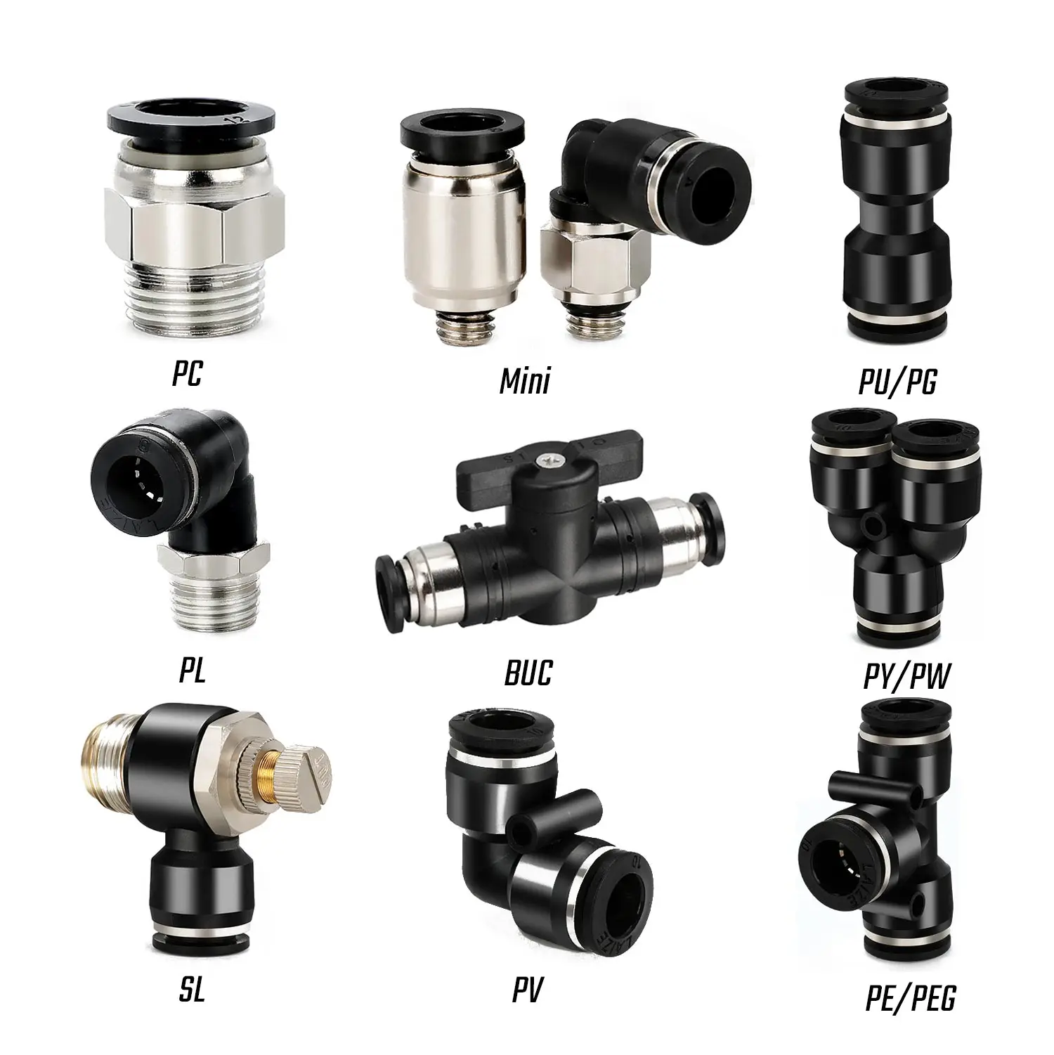 Пневматический фитинг Laize 4/6/8/10/12/14/16 мм соединители для труб переходники 1/8