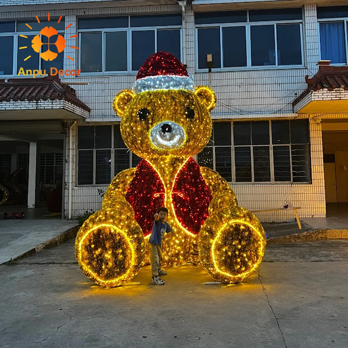 New Arrival 3m LED Bear Motif Light Christmas Decoration Indoor Outdoor Illuminated Teddy Bear for Shopping Mall Motif Lights