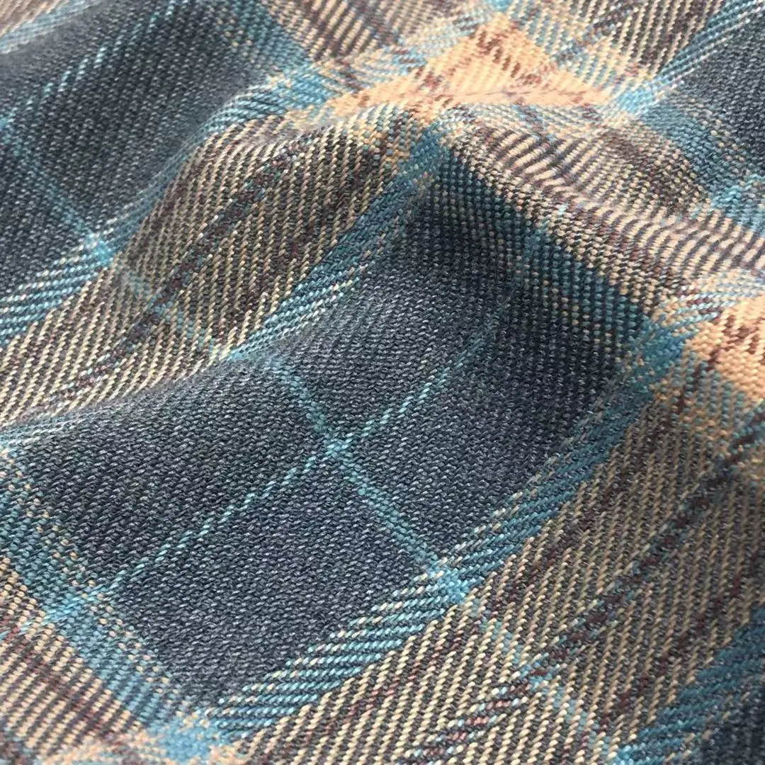 All season 2%spandex  98%polyester  plaid  lightweight blue check spandex suit fabric