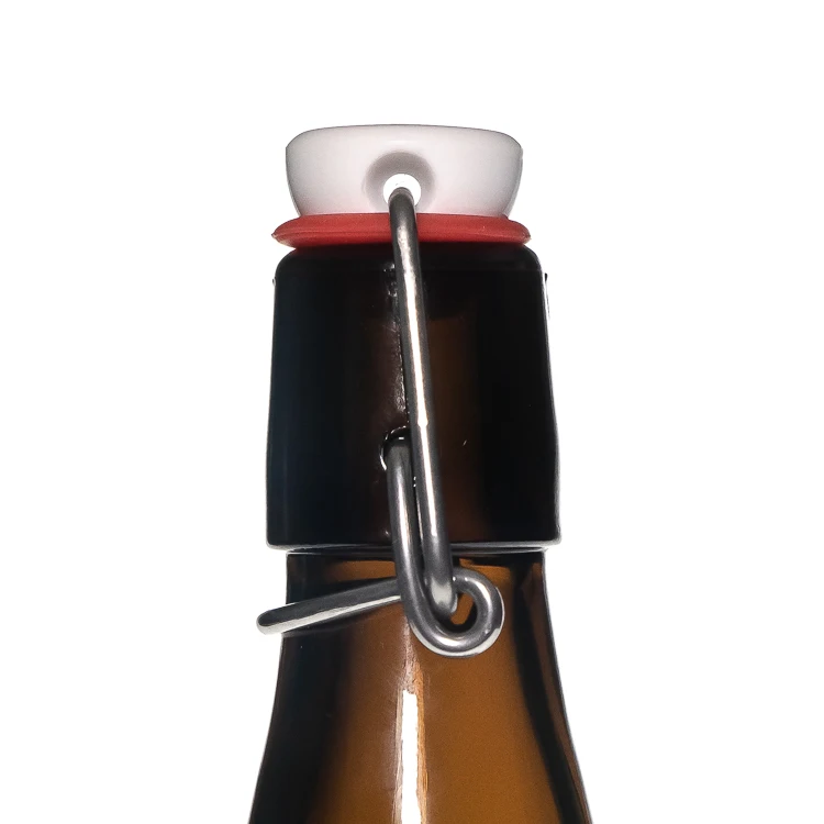 500ml amber glass beer bottle with swing top stopper