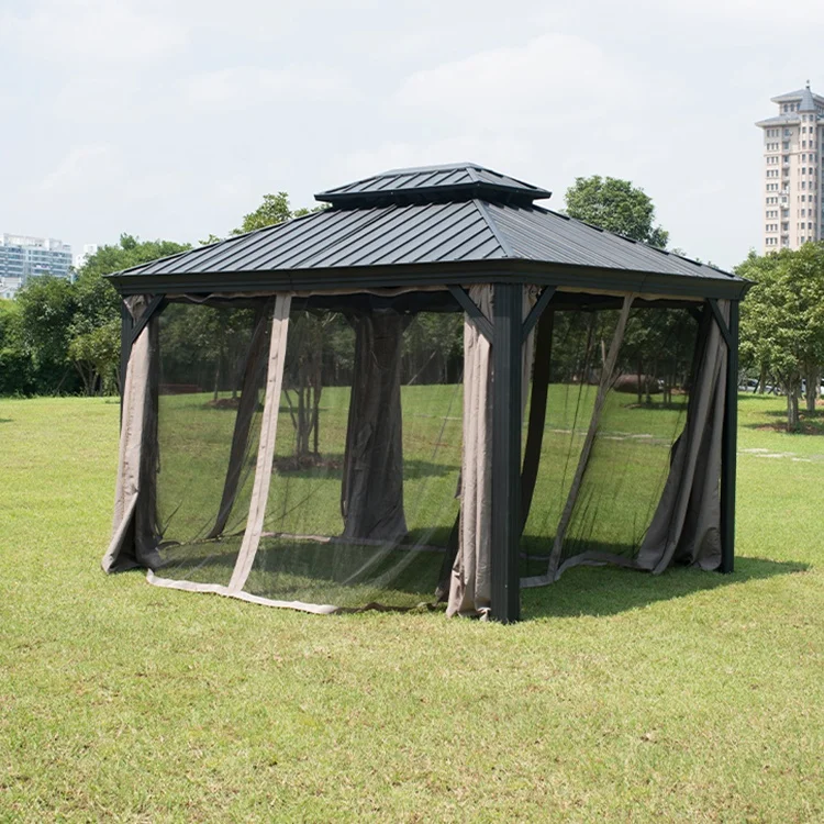 customized garden aluminium outdoor foldable big camping pavilion dome tent pavilion hardtop gazebo