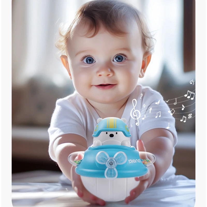 Early educational toy baby funny plane bear music rattle tumbler toy