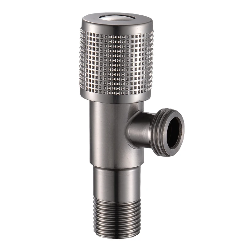 Grey brass cartridge triangle valve wash basin stainless steel angle valve g1/2 stop valve for bathroom toilet