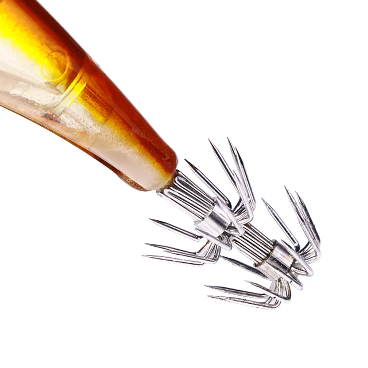 12.8CM 21G Wood Prawn lure octopus Fishing Squid Light Jigs Lures LED Light Electronic Shrimp Fishing Lure