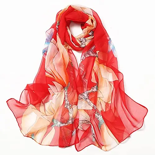 Wholesale Custom Design Printing Woman Silk For Women Long Shawls Colorful scarf